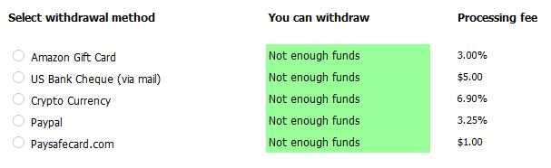 Picoworkers methods of withdrawal and the cost of it