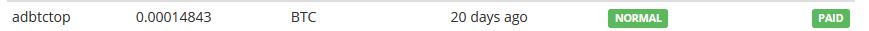 AdBTC Proof of payment
